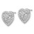 Sterling Silver Rhodium-Plated Post Cubic Zirconia Border Filigree Heart Stud Earrings - View 2