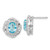 Sterling Silver Rhodium-Plated Post Cubic Zirconia & Glass Oval Blue Stud Earrings