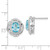 Sterling Silver Rhodium-Plated Post Cubic Zirconia & Glass Oval Blue Stud Earrings - View 2
