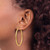 14K Yellow Gold 3 mm X 38 mm Diamond-Cut Satin Hoop Earrings - View 3