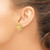 14K Yellow Gold Polished and Twisted Fancy Omega Back Stud Earrings, 19 mm - View 3