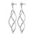 Rhodium-Plated 14K White Gold Curved Tube Swirl Dangle Earrings, 51 mm - View 2