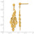 24K Yellow Gold Polished Brushed and Diamond-Cut Peacock Post Dangle Earrings, 39 mm - View 4
