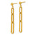24K Yellow Gold Polished Paper Clip Chain Post Dangle Earrings - View 2