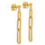 24K Yellow Gold Polished Paper Clip Chain Post Dangle Earrings - View 4