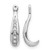 Rhodium-Plated 14K White Gold 0.058ct Lab-Grown Diamond Dangle Earring Jackets, 17 mm