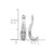 Rhodium-Plated 14K White Gold 0.058ct Lab-Grown Diamond Dangle Earring Jackets, 17 mm - View 3