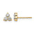 True Origin 14K Yellow Gold 0.48ct Lab-Grown Diamond Three Stone Stud Earrings, 13 mm