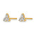 True Origin 14K Yellow Gold 0.48ct Lab-Grown Diamond Three Stone Stud Earrings, 13 mm - View 2