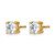 14K Yellow Gold 2ct Lab-Grown Diamond Round Four Prong Heavyweight Stud Earrings, 6.5 mm - View 2