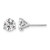 Rhodium-Plated 14K White Gold 1.2ct Lab-Grown Diamond Round 3 Prong Heavy Wt. Stud Earrings, 4.5 mm