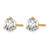 14K Yellow Gold 1.6ct Lab-Grown Diamond Round Three Prong Stud Earrings, 6 mm - EM1007-175-LG - View 2