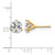14K Yellow Gold 3ct Lab-Grown Diamond Round Three Prong Stud Earrings, 7.25 mm - EM1007-300C-LG - View 4