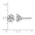 Rhodium-Plated 14K White Gold 3ct Lab-Grown Diamond Round Three Prong Stud Earrings, 7.25 mm - EM1007-300C-WLD - View 4