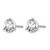 Rhodium-Plated 14K White Gold 4ct Lab-Grown Diamond Round Three Prong Stud Earrings, 8.1 mm - EM1007-400C-WLD - View 2