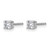 Rhodium-Plated True Origin 14K White Gold 0.32ct Lab-Grown Diamond Round Four Prong Heavy Weight Stud Earrings, 4 mm - View 2