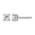 Rhodium-Plated True Origin 14K White Gold 0.54ct Lab-Grown Diamond Round Four Prong Heavy Weight Stud Earrings, 4 mm