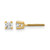 True Origin 14K Yellow Gold 0.2ct Lab-Grown Diamond Round Four Prong Heavy Weight Screw Back Stud Earrings, 3 mm