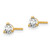 True Origin 14K Yellow Gold 0.329ct Lab-Grown Diamond Round Three Prong Heavy Weight Stud Earrings, 4 mm - View 2