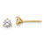 True Origin 14K Yellow Gold 0.48ct Lab-Grown Diamond Round Three Prong Heavy Weight Stud Earrings, 4 mm