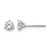 Rhodium-Plated True Origin 14K White Gold 0.66ct Lab-Grown Diamond Round Three Prong Heavy Weight Stud Earrings, 5 mm