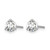Rhodium-Plated True Origin 14K White Gold 0.66ct Lab-Grown Diamond Round Three Prong Heavy Weight Stud Earrings, 5 mm - View 2