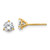 True Origin 14K Yellow Gold 1.04ct Lab-Grown Diamond Round Three Prong Heavy Weight Stud Earrings, 5 mm