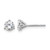Rhodium-Plated True Origin 14K White Gold 1.04ct Lab-Grown Diamond Round Three Prong Heavy Weight Stud Earrings, 5 mm