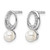 Rhodium-Plated 14K White Gold Polished 0.064ct Diamond and White Cultured Freshwater Pearl Drop Post Earrings, 13.7 mm - View 2