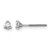 Rhodium-Plated True Origin 14K White Gold 0.2ct Lab-Grown Diamond Round Three Prong Heavy Weight Screw Back Stud Earrings, 3 mm