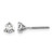 Rhodium-Plated True Origin 14K White Gold 0.48ct Lab-Grown Diamond Round Three Prong Heavy Weight Screw Back Stud Earrings, 4 mm Long