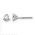 Rhodium-Plated True Origin 14K White Gold 0.66ct Lab-Grown Diamond Round Three Prong Heavy Weight Screw Back Stud Earrings, 4.4 mm Long - View 6