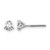 Rhodium-Plated True Origin 14K White Gold 0.72ct Lab-Grown Diamond Round Three Prong Heavy Weight Screw Back Stud Earrings, 4.6 mm Long