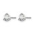 Rhodium-Plated True Origin 14K White Gold 0.72ct Lab-Grown Diamond Round Three Prong Heavy Weight Screw Back Stud Earrings, 4.6 mm Long - View 2