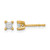 14K Yellow Gold 0.296ct Lab-Grown Diamond Princess 4 Prong Heavy Wt. Stud Earrings, 3 mm