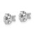 Rhodium-Plated 14K White Gold 0.296ct Lab-Grown Diamond Princess 4 Prong Heavy Wt. Stud Earrings, 3 mm - View 4