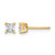 14K Yellow Gold 0.5ct Lab-Grown Diamond Princess Four Prong Stud Earrings, 3.5 mm - EM1018-050-LD