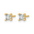 14K Yellow Gold 0.5ct Lab-Grown Diamond Princess Four Prong Stud Earrings, 3.5 mm - EM1018-050C-LG - View 2