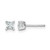 Rhodium-Plated 14K White Gold 0.5ct Lab-Grown Diamond Princess Four Prong Stud Earrings, 3.5 mm - EM1018-050C-WLG