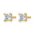14K Yellow Gold 0.72ct Lab-Grown Diamond Princess Four Prong Stud Earrings, 3.9 mm - EM1018-075-LG - View 2