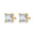 14K Yellow Gold 1.035ct Lab-Grown Diamond Princess Four Prong Stud Earrings, 4.4 mm - EM1018-100-LD - View 2