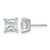 Rhodium-Plated 14K White Gold 4ct Lab-Grown Diamond Princess Four Prong Stud Earrings, 6.9 mm - EM1018-400-WLD