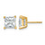 14K Yellow Gold 4ct Lab-Grown Diamond Princess Four Prong Stud Earrings, 6.9 mm - EM1018-400C-LD