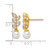 14K Yellow Gold Polished 0.1ct Diamond and White Cultured Freshwater Pearl Leaf Design Dangle Earrings, 16.75 mm - View 3