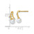 14K Yellow Gold Polished 0.09ct Diamond and White Cultured Freshwater Pearl Drop Post Earrings, 13.45 mm - View 3