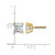 14K Yellow Gold 2.02ct Lab-Grown Diamond Princess Four Prong Screwback Stud Earrings, 5.5 mm - View 4