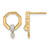 14K Yellow Gold Polished 0.105ct Diamond Octagon Drop Post Earrings, 15 mm