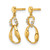 14K Yellow Gold Polished 0.068ct Diamond Wavy Oval Dangle Earrings, 18 mm - View 2