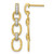 14K Yellow Gold 0.152ct Lab-Grown Diamond Fashion Dangle Link Post Drop Earrings, 31 mm