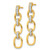 14K Yellow Gold 0.152ct Lab-Grown Diamond Fashion Dangle Link Post Drop Earrings, 31 mm - View 2